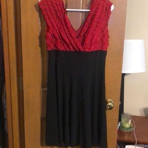 Red and black dress